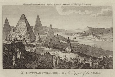 Les pyramides égyptiennes avec une vue sur une partie du Nil - English School