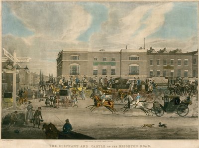 The Elephant and Castle sur la route de Brighton, Londres - English School