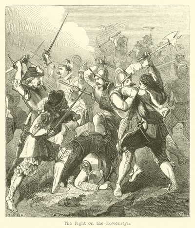 Le combat sur le Kowenstyn (gravure) - English School
