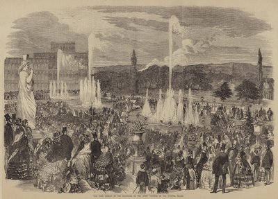 La première exposition des fontaines sur la terrasse supérieure du Crystal Palace - English School