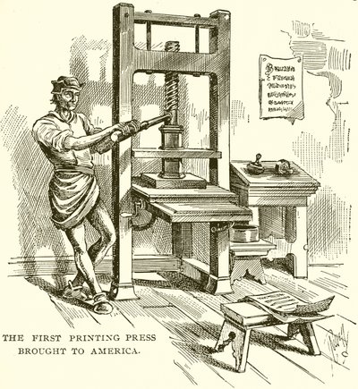 La Première Presse à imprimer apportée en Amérique - English School
