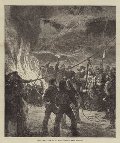 Les Tempêtes, Naufrage du Royal Adelaide près de Portland - English School