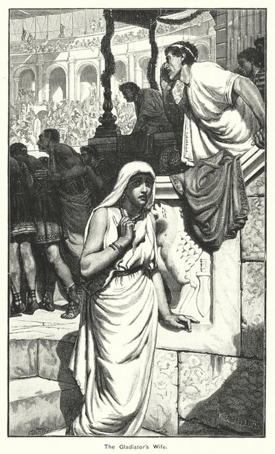 La femme du gladiateur (gravure) - English School