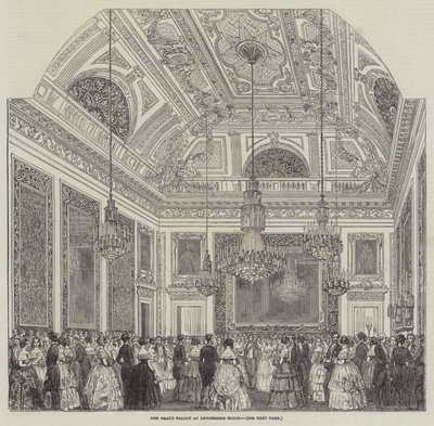Le grand salon de Devonshire House (gravure) - English School