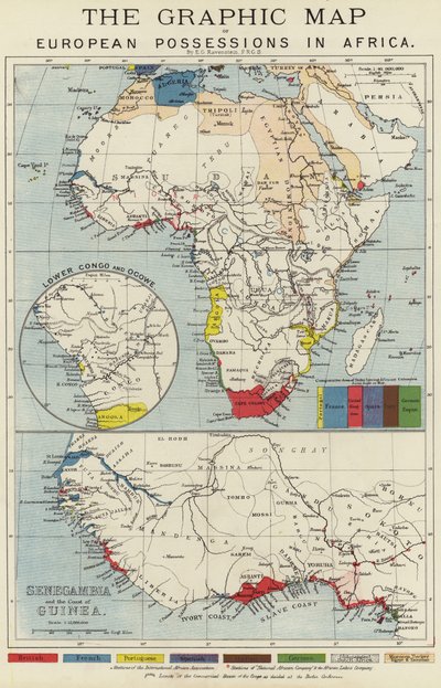 Carte graphique des possessions européennes en Afrique - English School