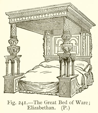Le grand lit de Ware; Élisabéthain - English School