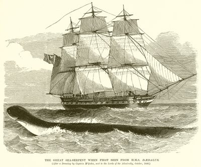 Le grand serpent de mer vu pour la première fois depuis le H.M.S. Daedalus - English School