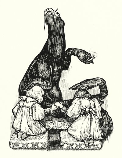 Le Grand Sceau bénit les princesses (lithographie) - English School