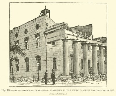 La maison de garde, Charleston, détruite lors du tremblement de terre de Caroline du Sud en 1886 - English School