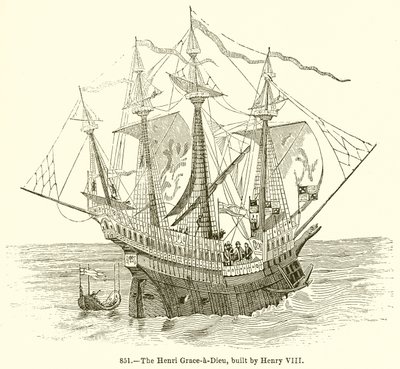 Le Henri Grace-à-Dieu, construit par Henri VIII - English School