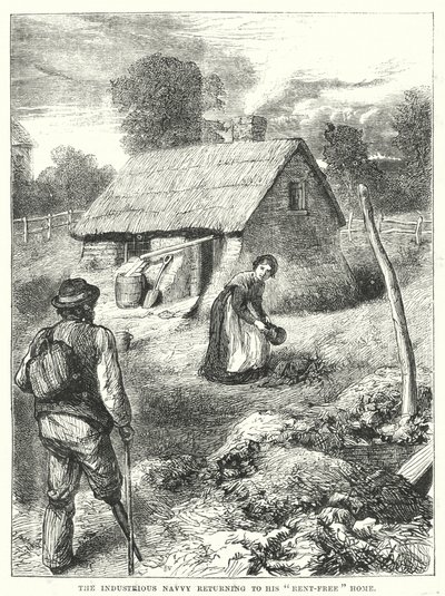 Le Navvy Industriel retournant à sa Maison "Sans Loyer" - English School