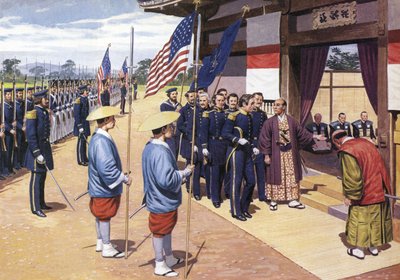 Les Japonais se rendant au commodore Perry - English School