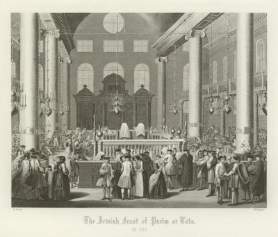 La fête juive de Pourim, ou lots, 1712 - English School