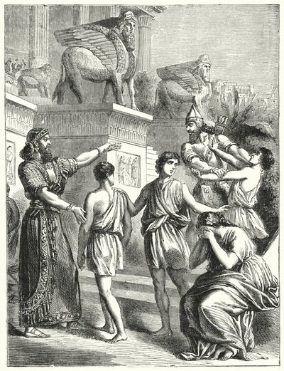 Les Juifs à Babylone (gravure) - English School