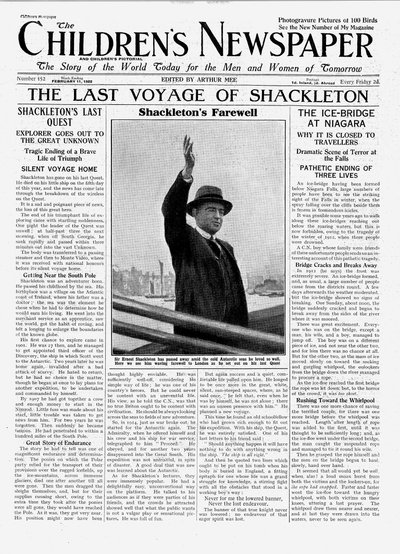 Le dernier voyage de Shackleton, première page de 