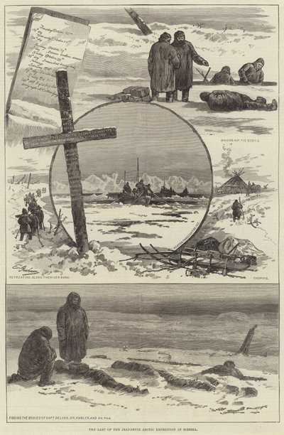 La dernière expédition arctique de la Jeannette en Sibérie (gravure) - English School