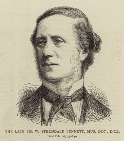 Le défunt Sir W Sterndale Bennett, Mus Doc, DCL (gravure) - English School
