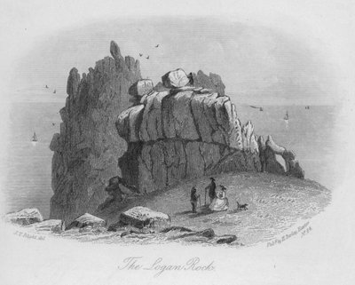 Le Logan Rock (gravure) - English School