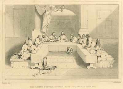 La Cène, Matthieu XXVI, Marc XIV, Luc XXII, Jean XIII - English School
