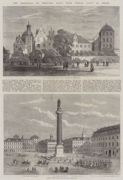 Le Mariage de la Princesse Alice avec le Prince Louis de Hesse (gravure) - English School