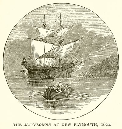 Le Mayflower à New Plymouth, 1620 - English School