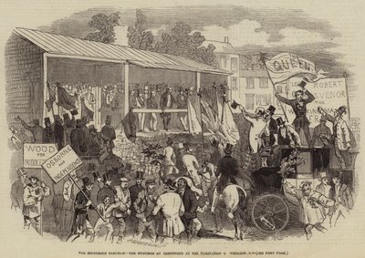 Élection du Middlesex, la tribune à Brentford lors de la nomination mercredi - English School