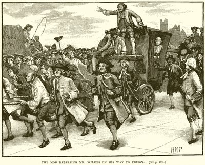 La foule libérant M. Wilkes en route vers la prison - English School