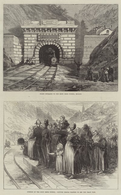 Le tunnel du Mont-Cenis (gravure) - English School