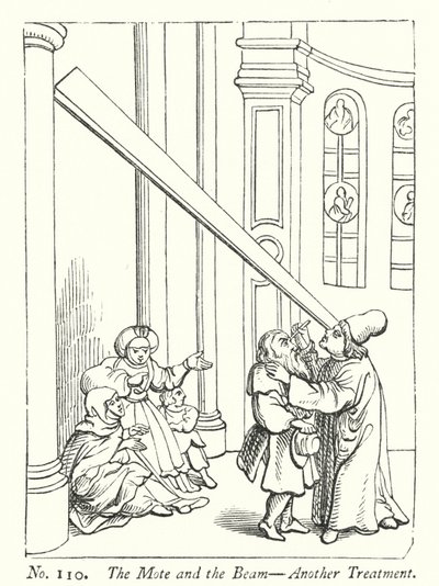 La paille et la poutre, un autre traitement (gravure) - English School