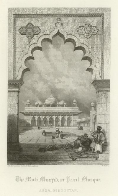 La Moti Musjid, ou Mosquée de la Perle, Agra, Inde - English School