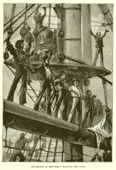 La mutinerie à Nore ; - Armement des vergues - English School