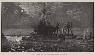 Les Manœuvres Navales, la Flottille de Canonnières dans les Downs - English School