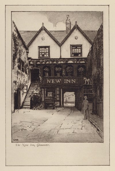 The New Inn, Gloucester (lithographie) - English School