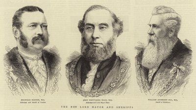 Le nouveau lord-maire et les shérifs (gravure) - English School
