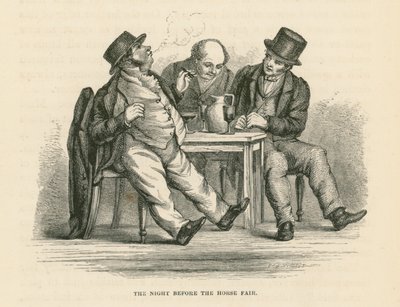 La nuit avant la foire aux chevaux (gravure) - English School