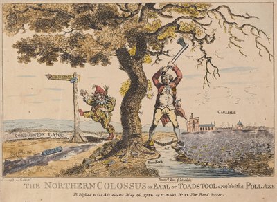 Le Colosse du Nord ou Comte de Toadstool, pub. 1786 (gravure en couleur) - English School