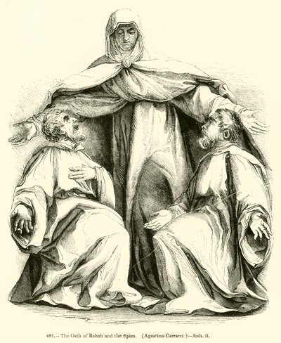 Le serment de Rahab et des espions, Agostino Carracci, Josué ii - English School