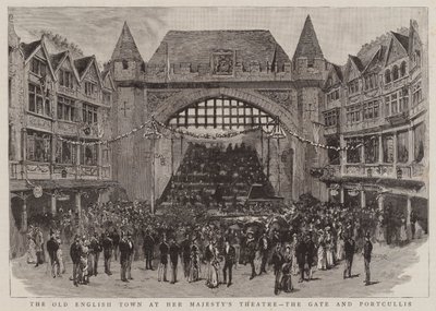 La vieille ville anglaise au théâtre de Sa Majesté, la porte et la herse - English School