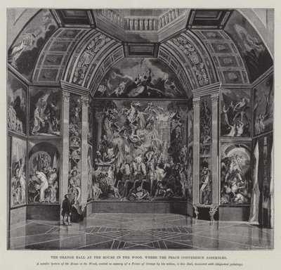 La salle Orange à la Maison dans les bois, où se réunit la conférence de paix - English School