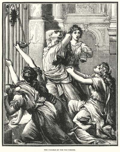 La parabole des dix vierges (gravure) - English School