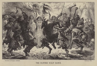 La danse du scalp des Pawnees (gravure) - English School