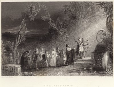 Les pèlerins (gravure) - English School
