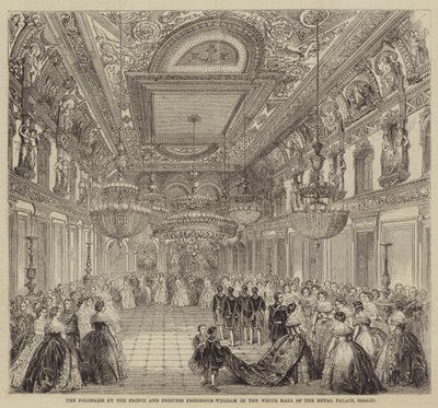 La Polonaise par le prince et la princesse Frederick-William dans la salle blanche du palais royal, Berlin - English School
