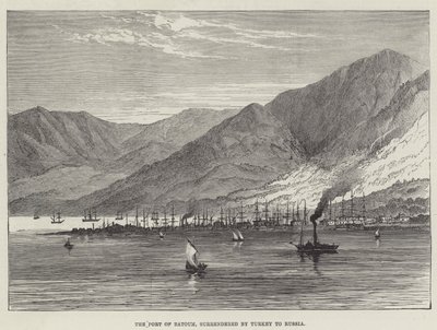 Le port de Batoum, cédé par la Turquie à la Russie (gravure) - English School