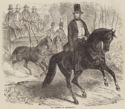 Le Premier ministre à Aldershott (gravure) - English School