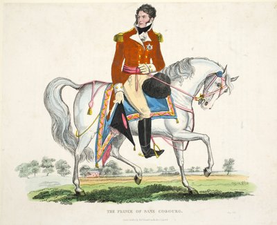 Le Prince de Saxe-Cobourg, publié par Richard Evans, gravé par Romney, illustration de An Historical Account of the Battle of Waterloo par William Mudford, 1816 - English School