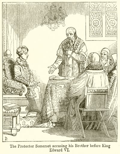 Le Protecteur Somerset accusant son frère devant le roi Édouard VI - English School