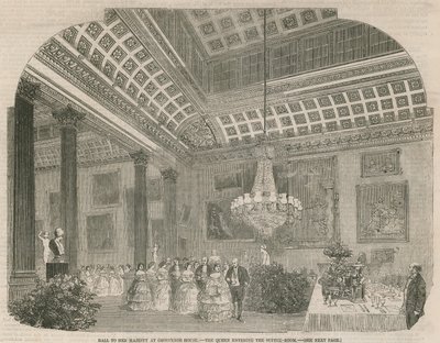 La reine entrant dans la salle à manger à Grosvenor House - English School