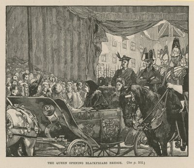 La reine ouvrant le pont de Blackfriars - English School