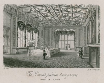 Salle à manger privée de la reine au château de Windsor - English School